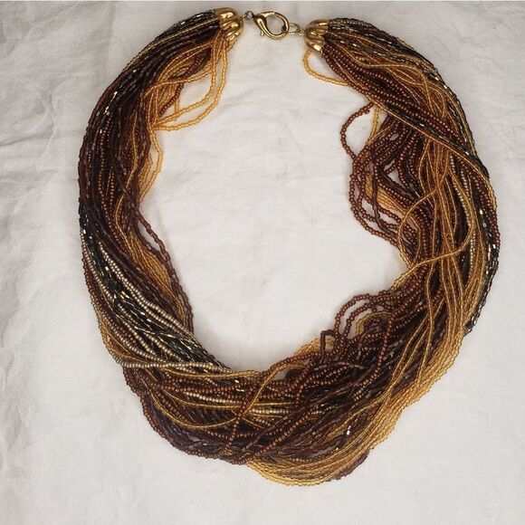 Vintage 70s seedbead necklace - Picture 2 of 7